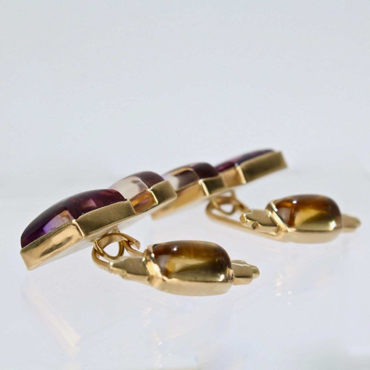 Isabelle Posillico Ametrine and Yellow Gold Cufflinks 2