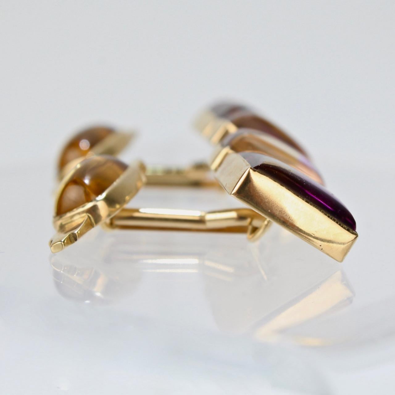 Isabelle Posillico Ametrine and Yellow Gold Cufflinks 3