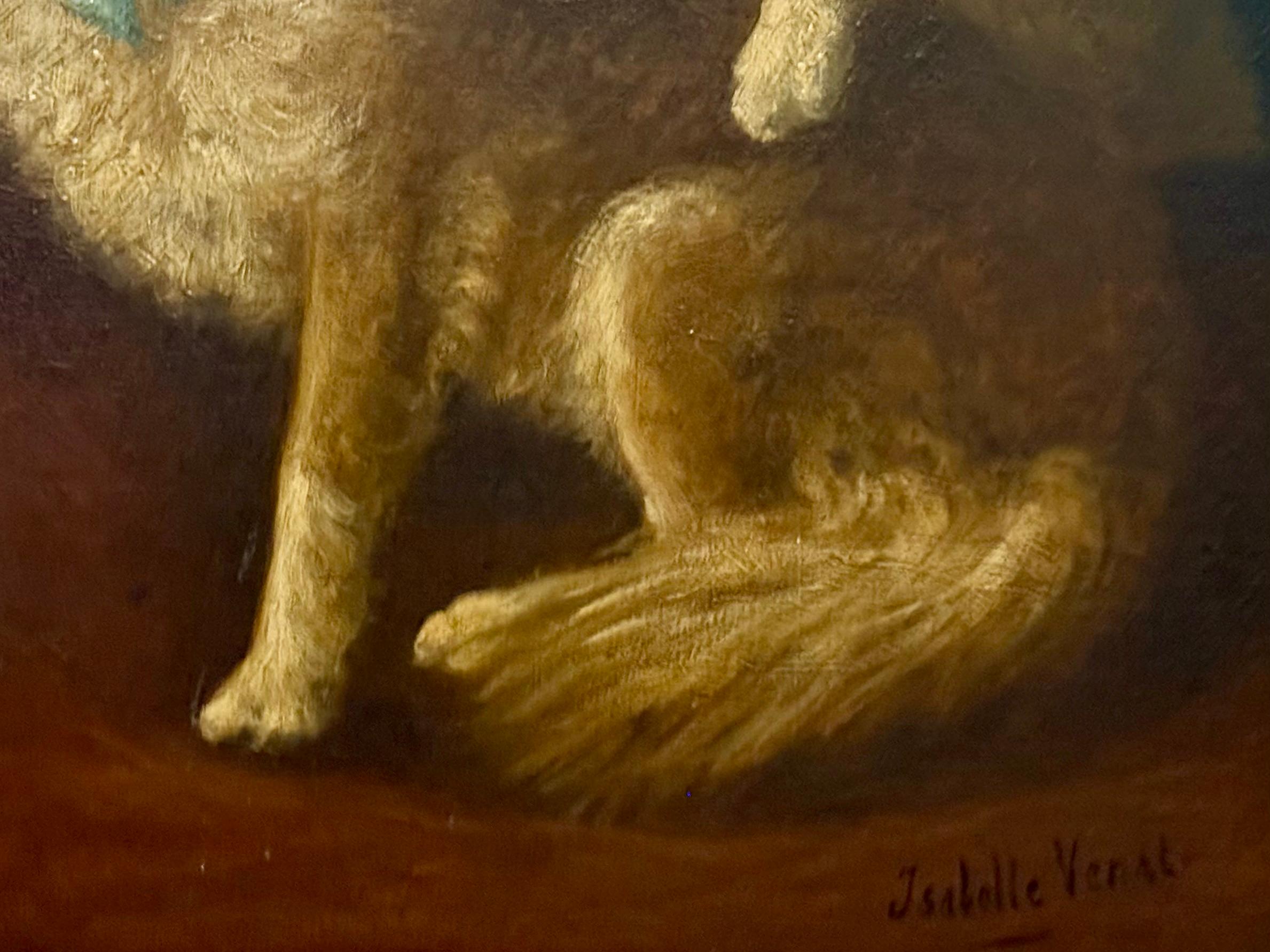 Toy Spaniel pets with Blue Bows, 19th century oil on canvas im Angebot 7