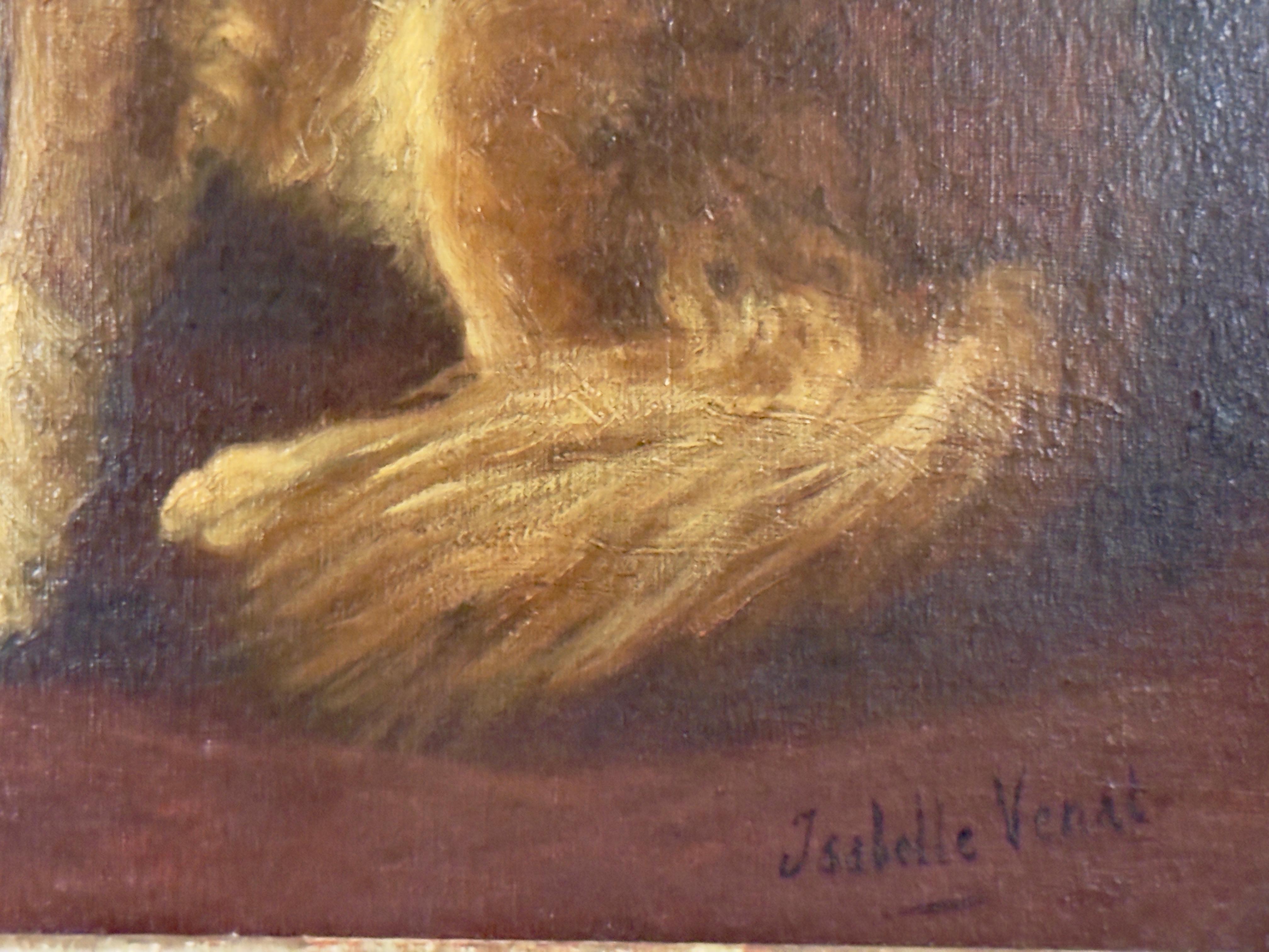 Toy Spaniel pets with Blue Bows, 19th century oil on canvas im Angebot 2