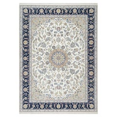 Tapis Isabelline White Nain Design 250 KPSI en laine et soie noué à la main 8'10"x12'2"