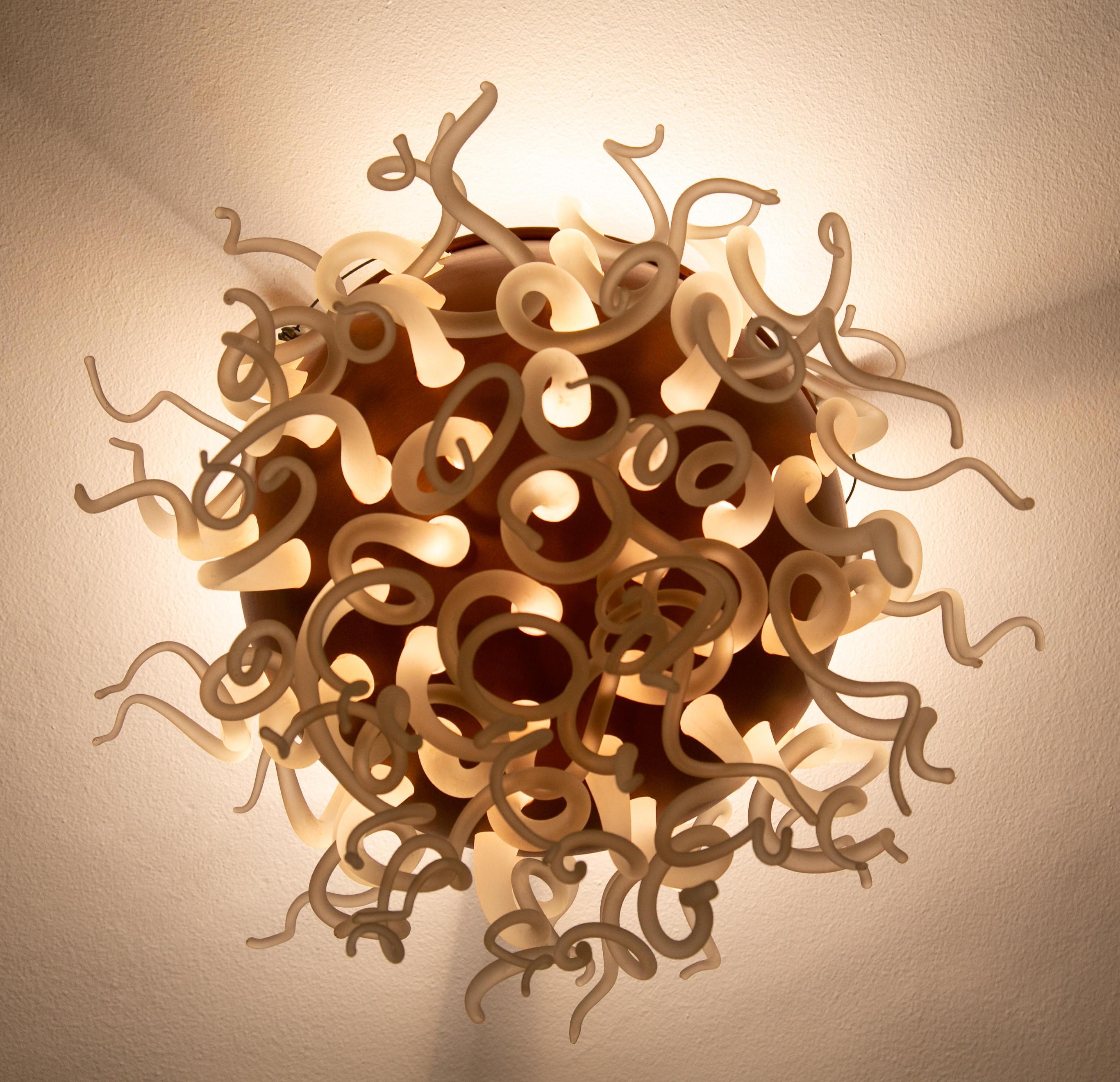 20th Century Isabellissimo Pendant / Chandelier Blown Glass, Copper, Jordan Mozer, USA, 1992 For Sale