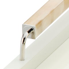 Isacco Tray in Lacquered Wood, Corno Italiano and Chromed Brass, Mod. 1792