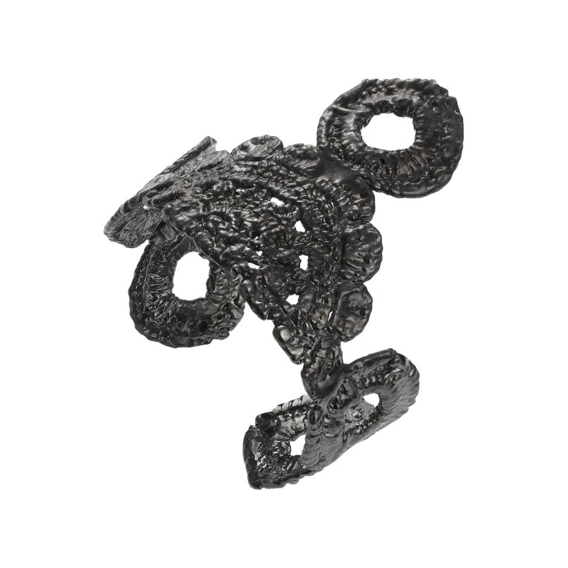 Isadora Handpiece in Lace Crochet in Gun Metal For Sale