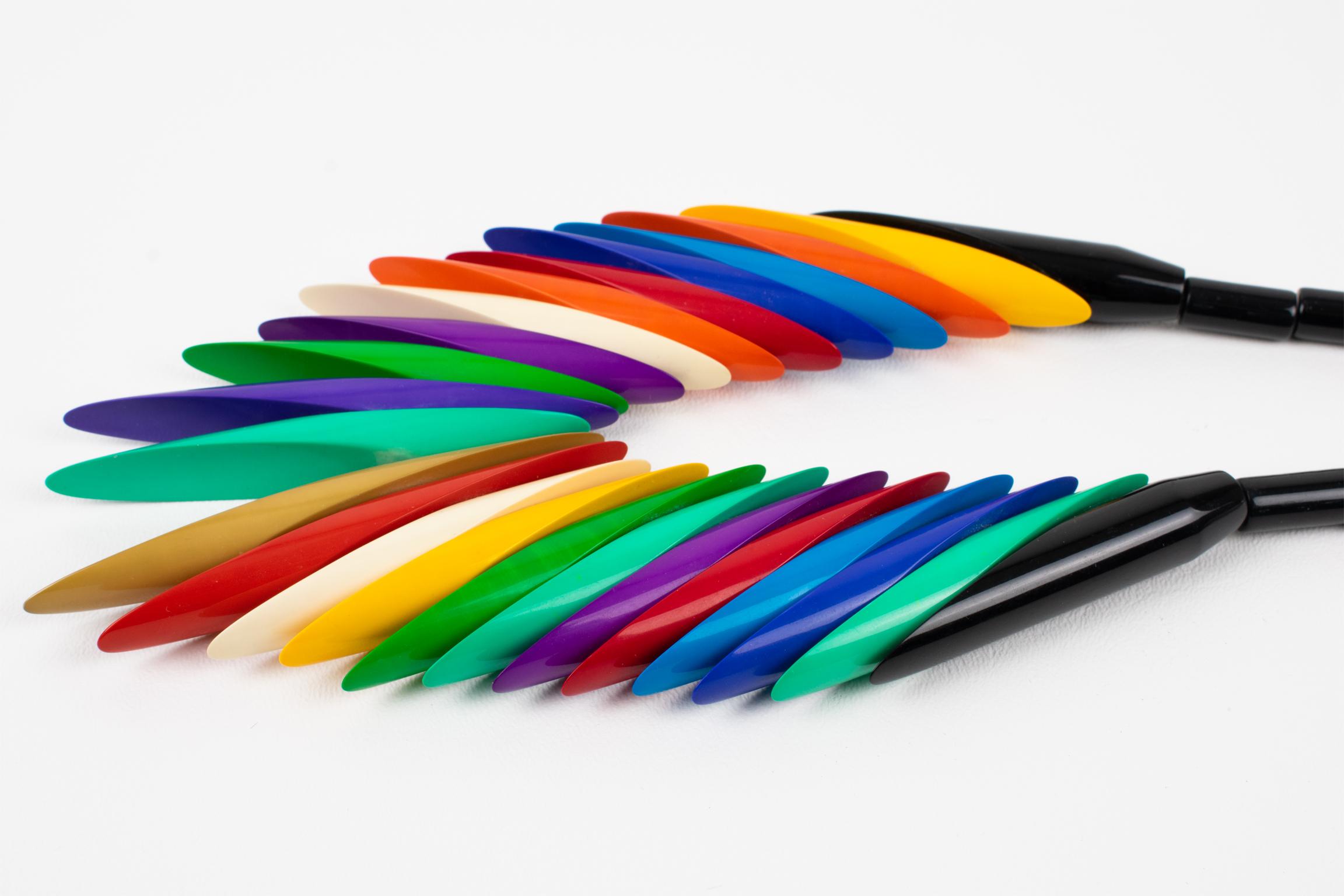 Isadora Paris Collier ras du cou coloré style néo-Art déco en vente 7