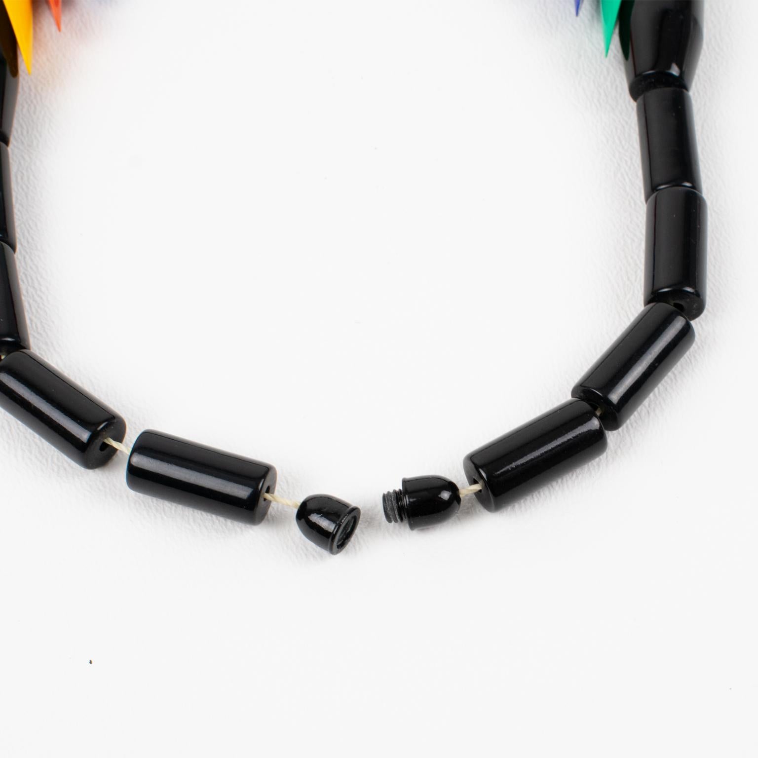 Isadora Paris Collier ras du cou coloré style néo-Art déco en vente 5