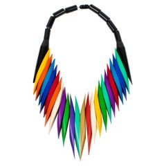 Isadora Paris Art Deco Revival Colorful Choker Necklace