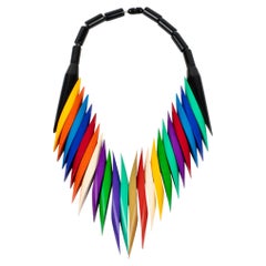 Isadora Paris Art Deco Revival Colorful Choker Necklace