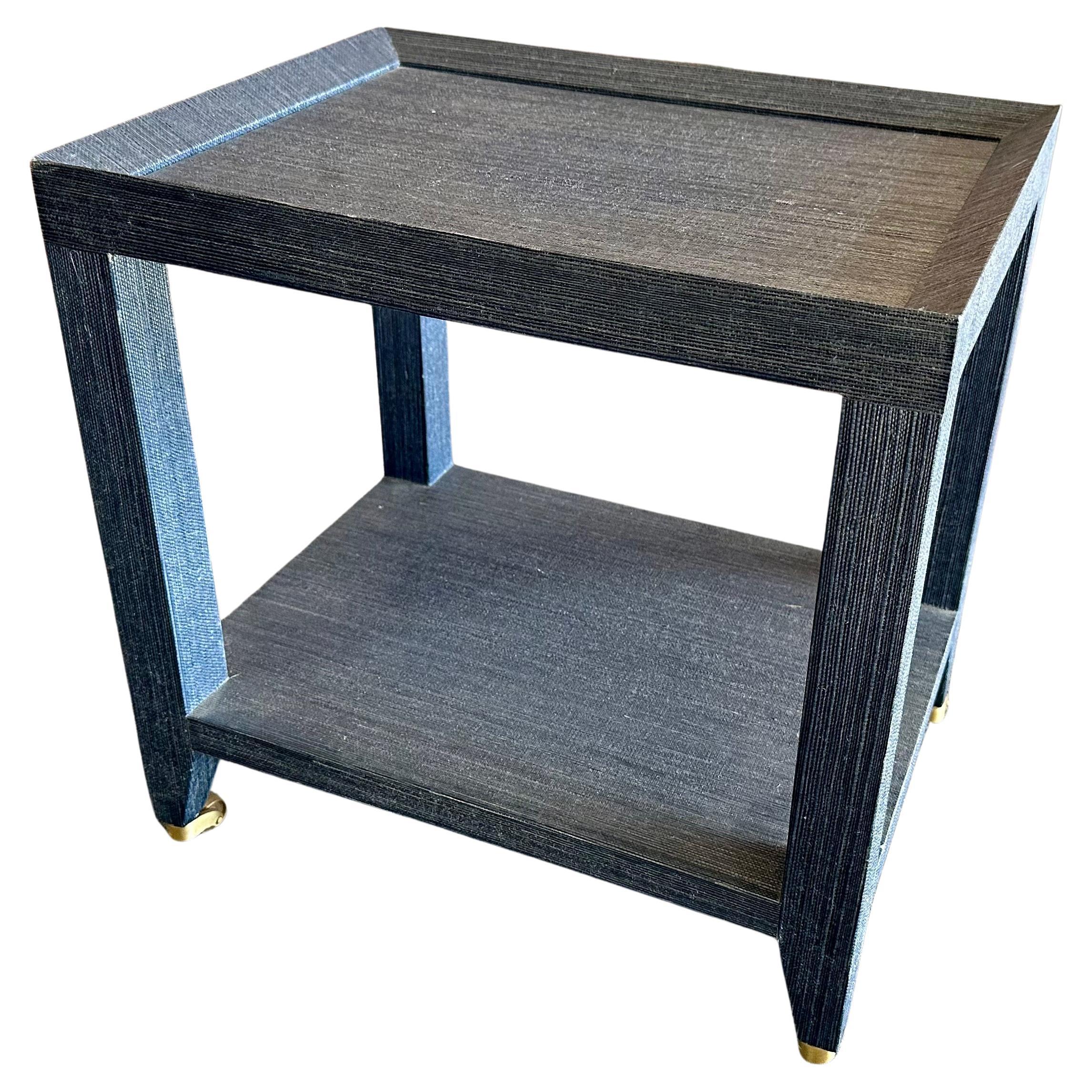 Isadora Tea Table Wrapped in Lacquered Grasscloth by Villa 
House For Sale