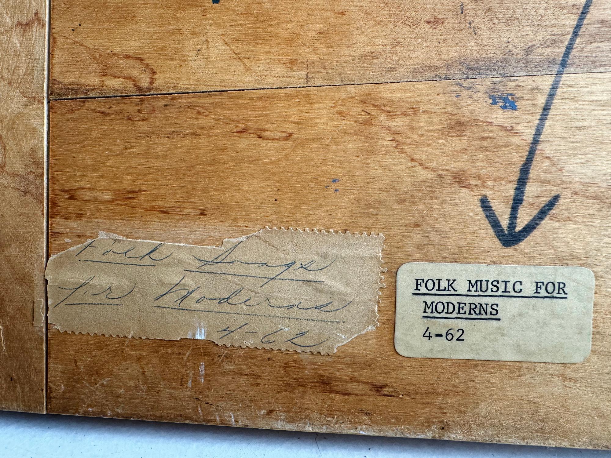 Música Fantasía Folk Guitarra con Dos Lunas y Locomotora de Vapor en Fondo Rojo en venta 5
