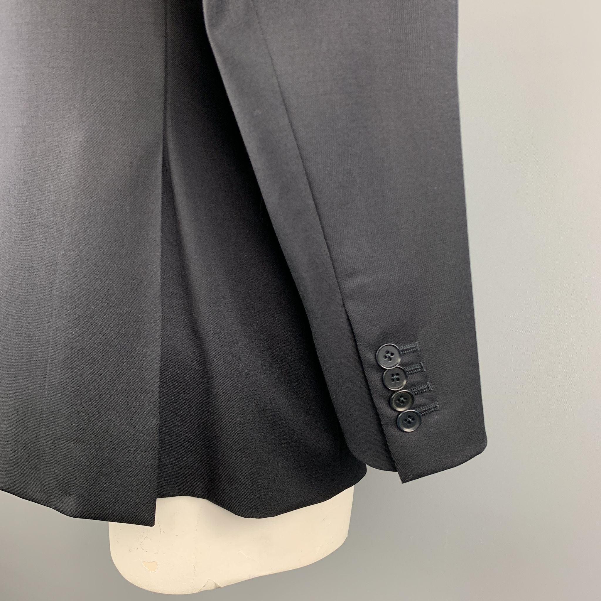 Men's ISAIA 42 Long Black Wool Notch Lapel  Sport Coat For Sale