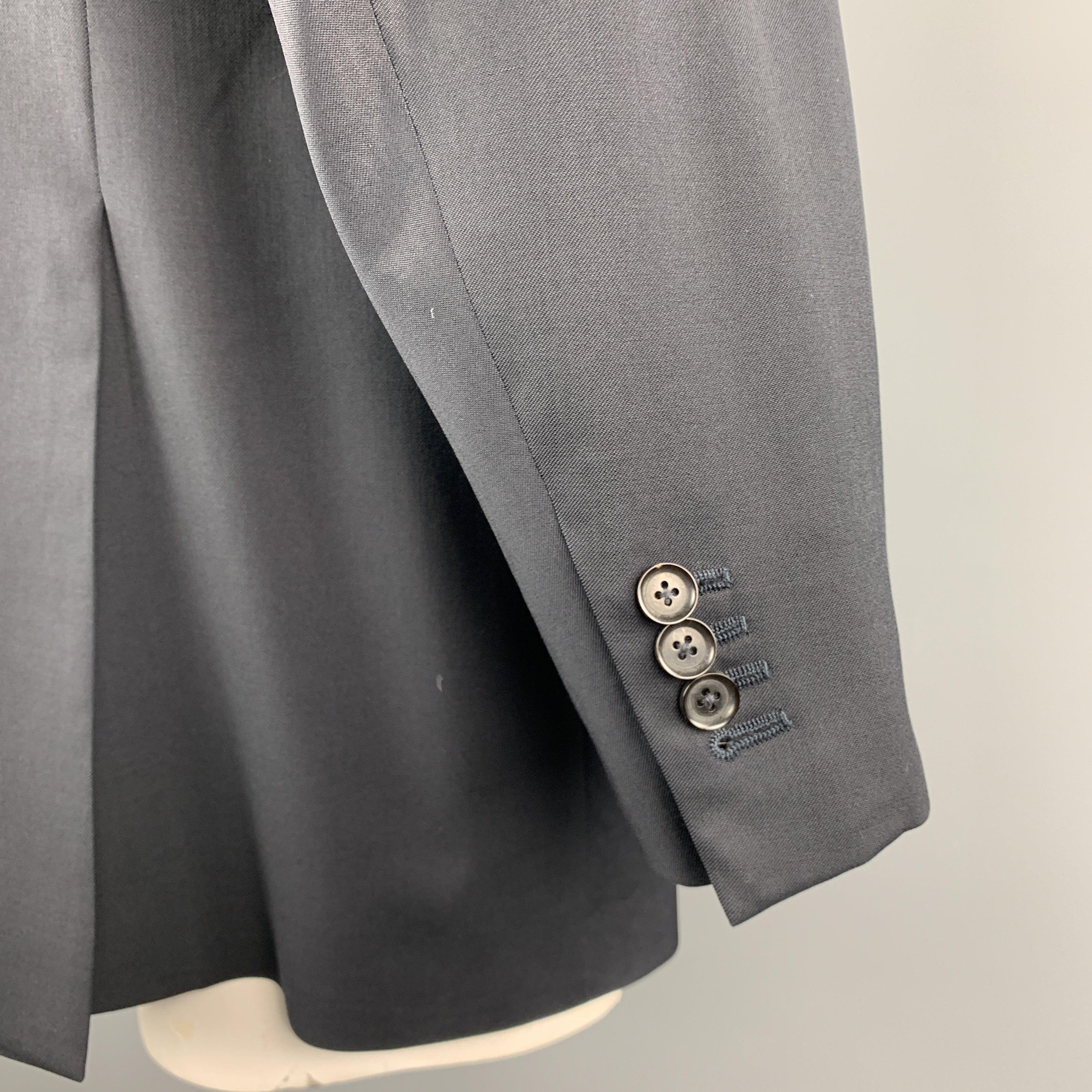 Men's ISAIA 48 Long Black Wool Notch lapel Single Breasted Sport Coat For Sale