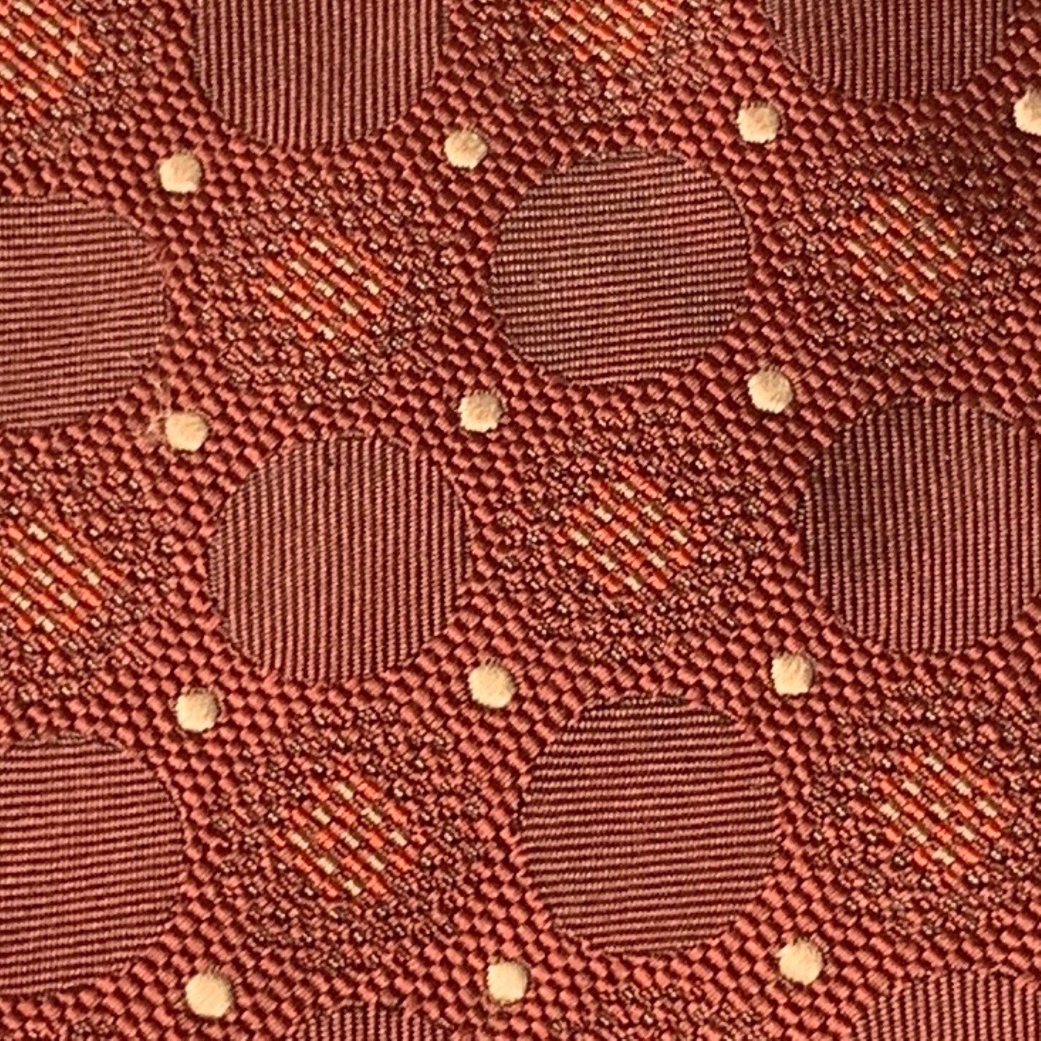 ISAIA Brown Dots Silk Tie In Good Condition For Sale In San Francisco, CA