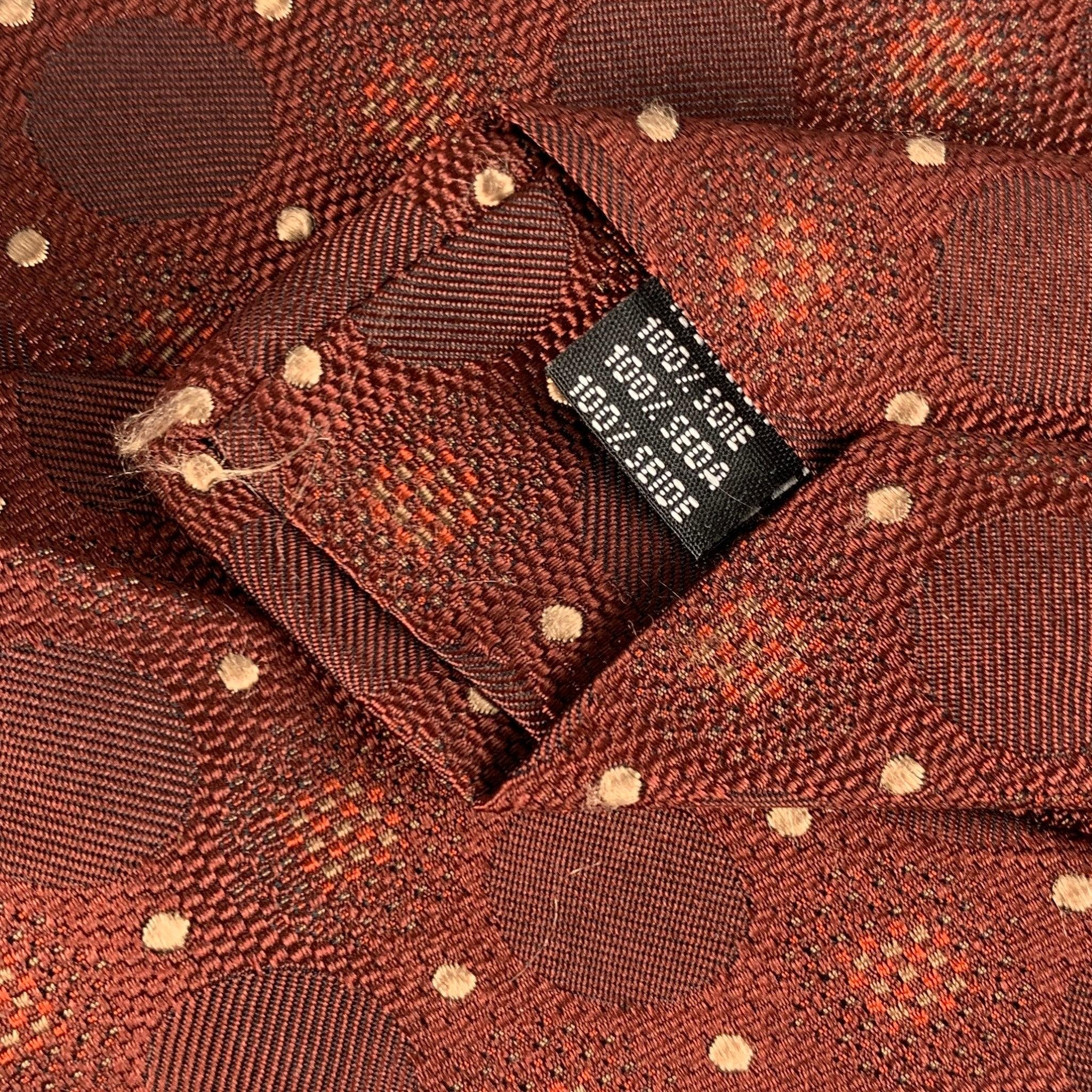 ISAIA Brown Dots Silk Tie For Sale 1