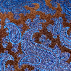 ISAIA Corbata de Seda Jacquard Paisley Azul Marrón Talla Única