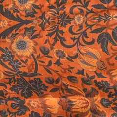 ISAIA Orange Charcoal Floral Wool Blend Scarves