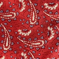 Cravate en soie jacquard rouge et blanc d'Isaia