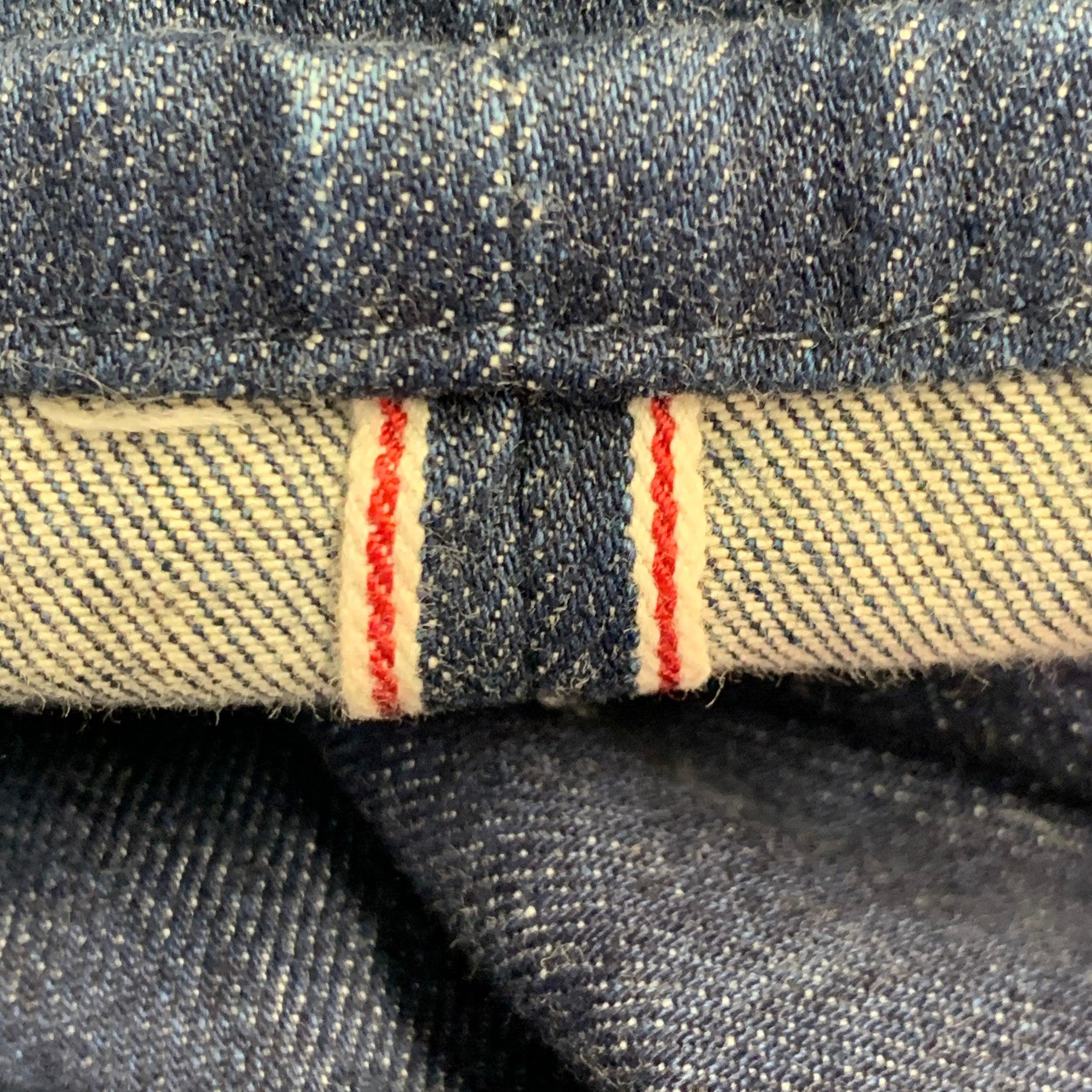 ISAIA Talla 32 Vaqueros pitillo de sarga de algodón azul con orillo en venta 5