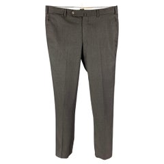 Pantalones de vestir de lana ISAIA talla 32 gris oscuro Lana