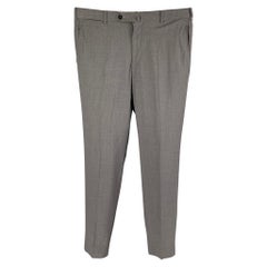 ISAIA Talla 32 Pantalón de vestir de lana gris Lana