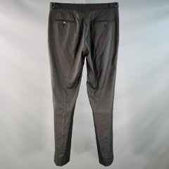 ISAIA Größe 32 Grau Wolle Kaschmir Seide Flache Front Seite Tabs Kleid Hose