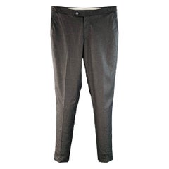 ISAIA Size 32 Grey Wool Cashmere Silk Flat Front Side Tabs Dress Pants