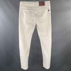 ISAIA Size 32 White Cotton Blend Straight Jeans