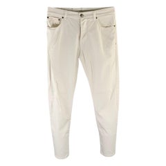 ISAIA Size 32 White Cotton Blend Straight Jeans