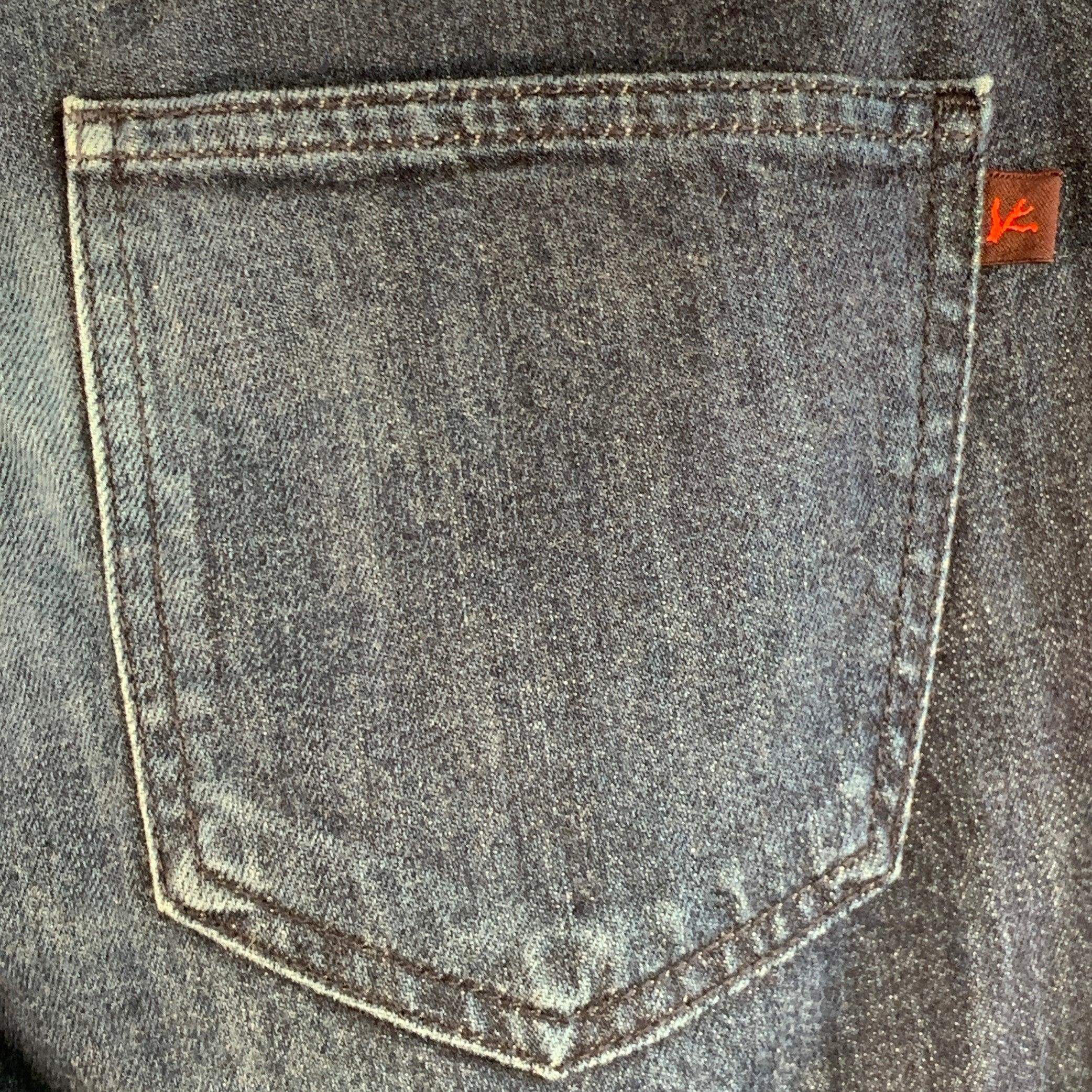 De los hombres ISAIA Vaqueros pitillo de sarga de algodón azul con orillo talla 34 en venta