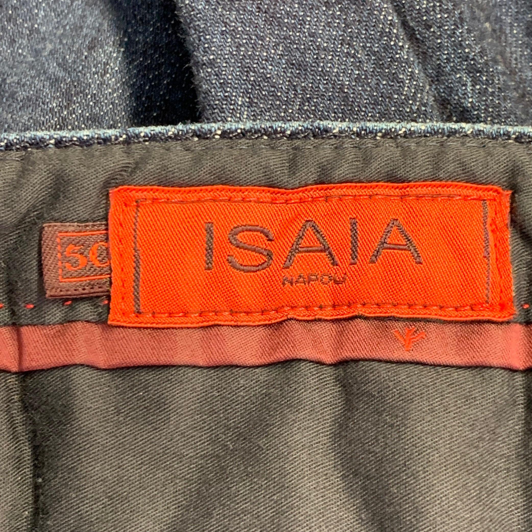 ISAIA Vaqueros pitillo de sarga de algodón azul con orillo talla 34 en venta 1