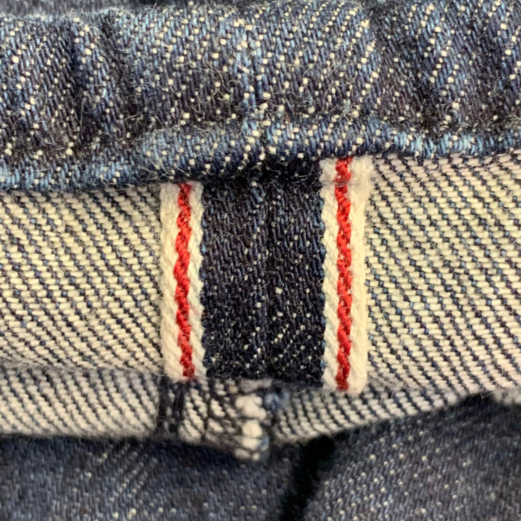 ISAIA Vaqueros pitillo de sarga de algodón azul con orillo talla 34 en venta 4