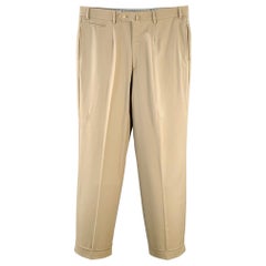 ISAIA Größe 36 Beige Twill Wolle flach vorne Zip Fly Casual Hosen ISAIA Größe 36 Beige Twill Wolle flach vorne Zip Fly Casual Hosen
