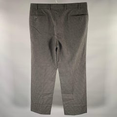ISAIA Size 36 Grey Black Gingham Wool Pleated Dress Pants