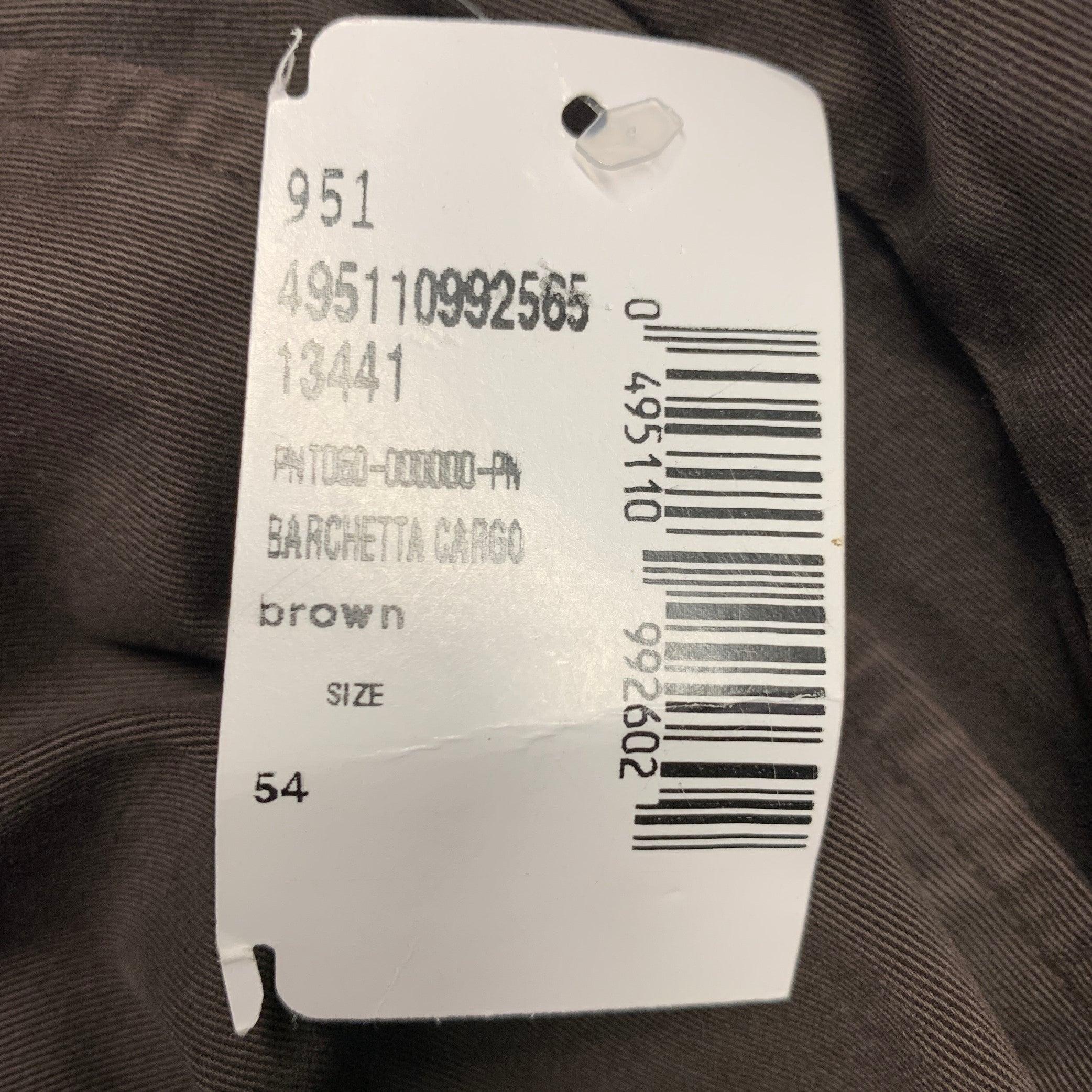 ISAIA Size 38 Brown Twill Cotton Blend Flat Front Casual Pants For Sale 1