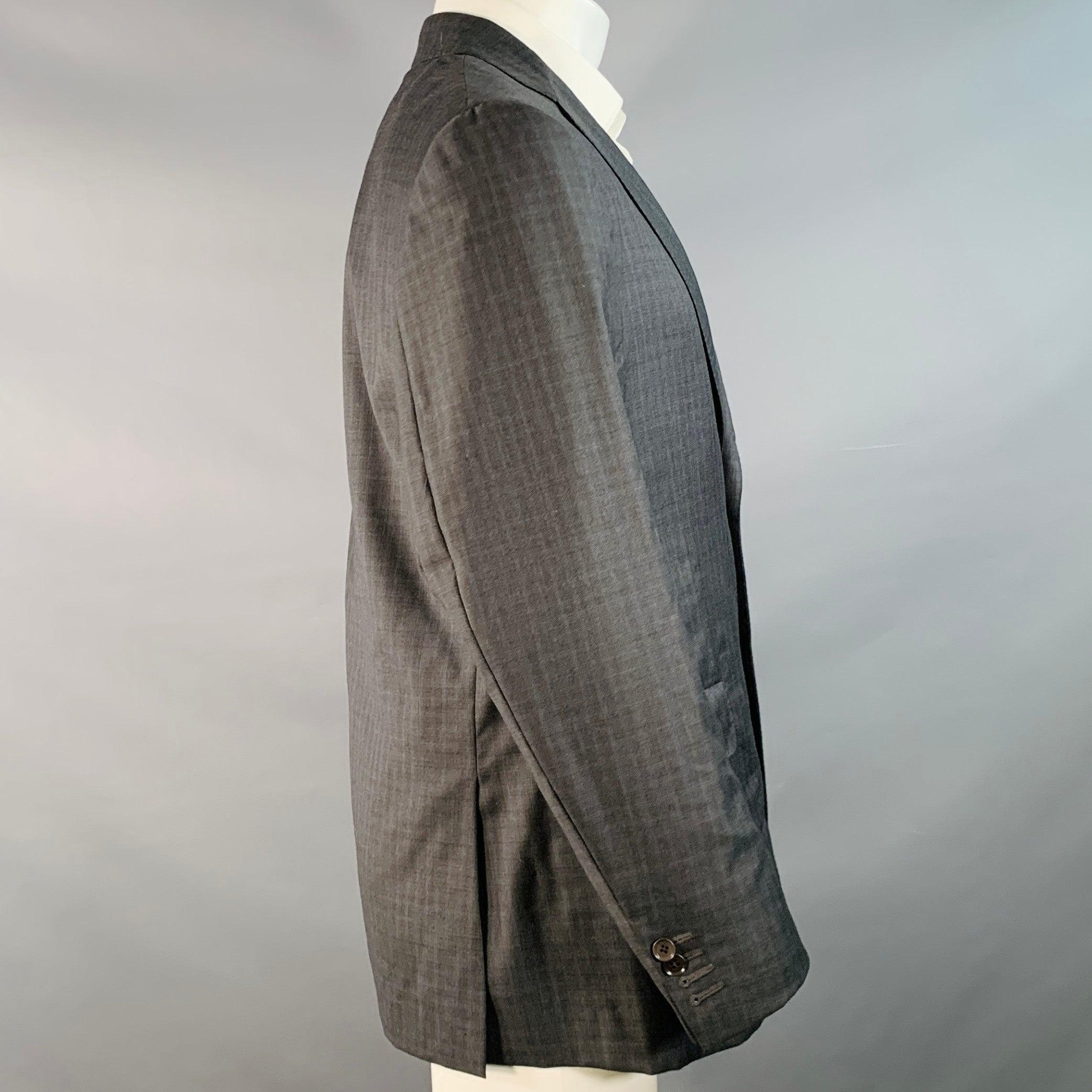 ISAIA Größe 40 Grau Blau Kariert Wolle Einreihig Sport Mantel im Zustand „Hervorragend“ im Angebot in San Francisco, CA