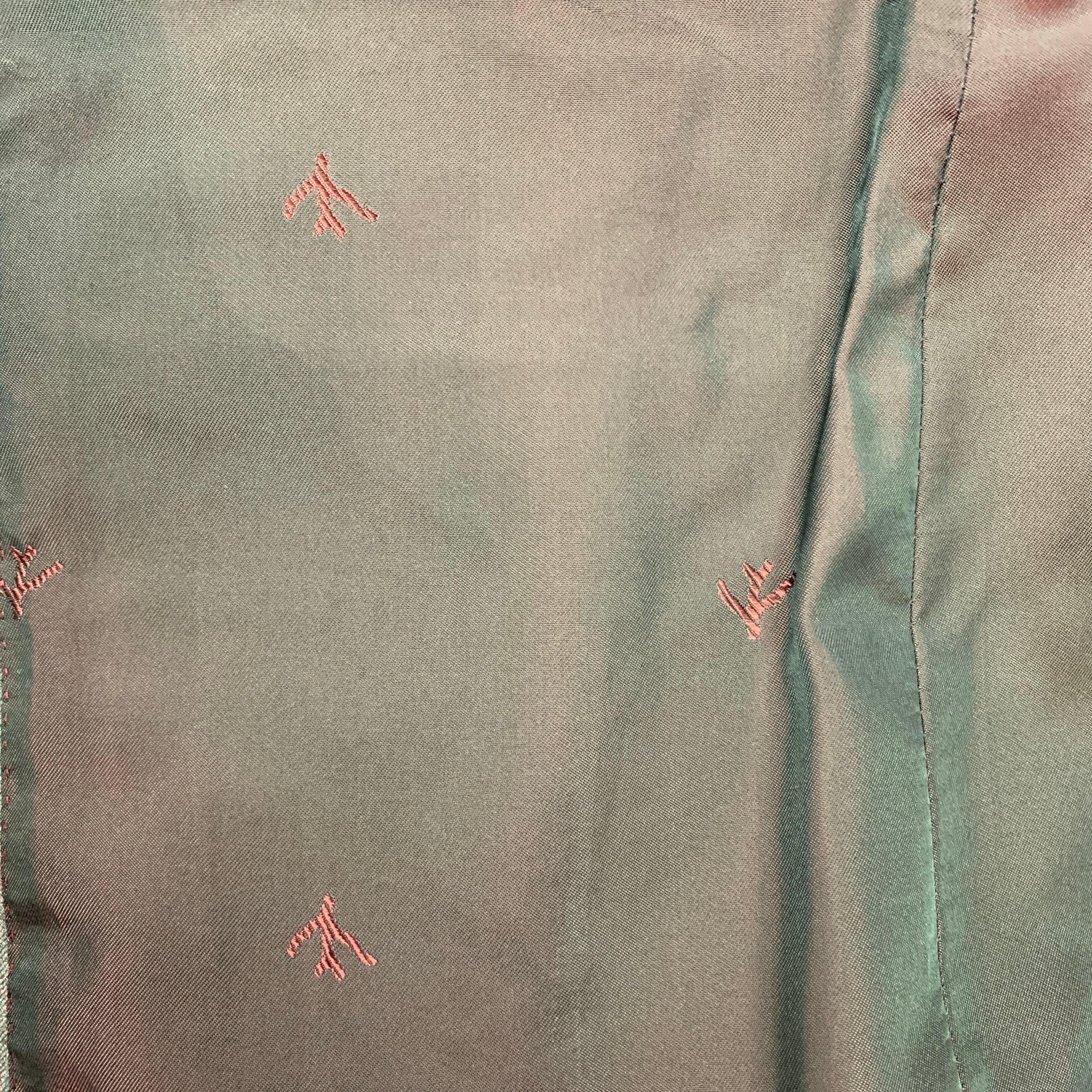 ISAIA Talla 40 Gris Carbón Rojo Rayas Lana Solapa Muesca Abrigo Deportivo en venta 2