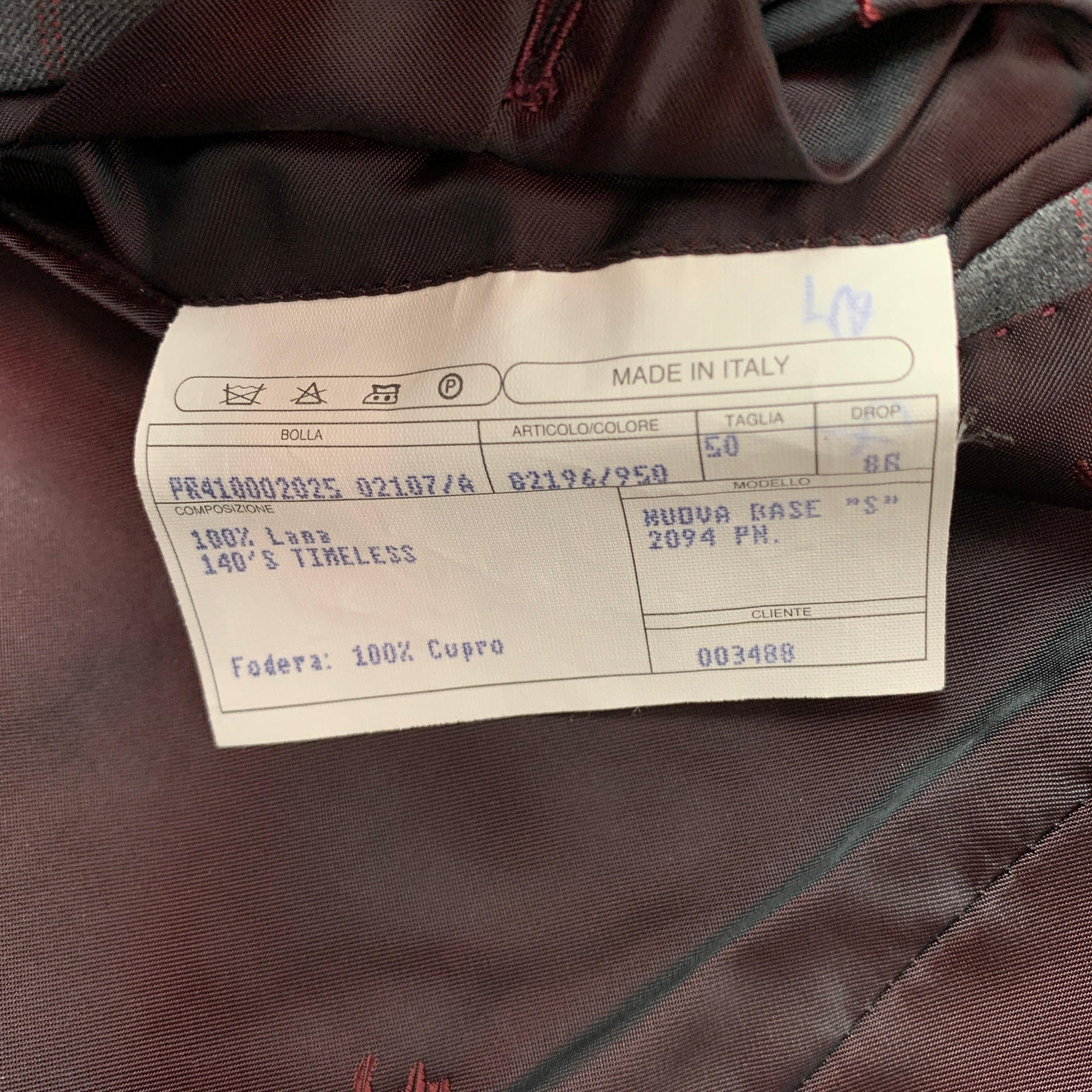 ISAIA Talla 40 Gris Carbón Rojo Rayas Lana Solapa Muesca Abrigo Deportivo en venta 3