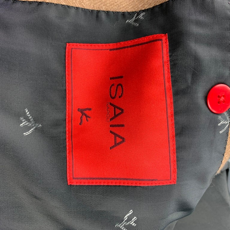 ISAIA Size 40 Regular Camel Herringbone Baby Camel Notch Lapel Sport