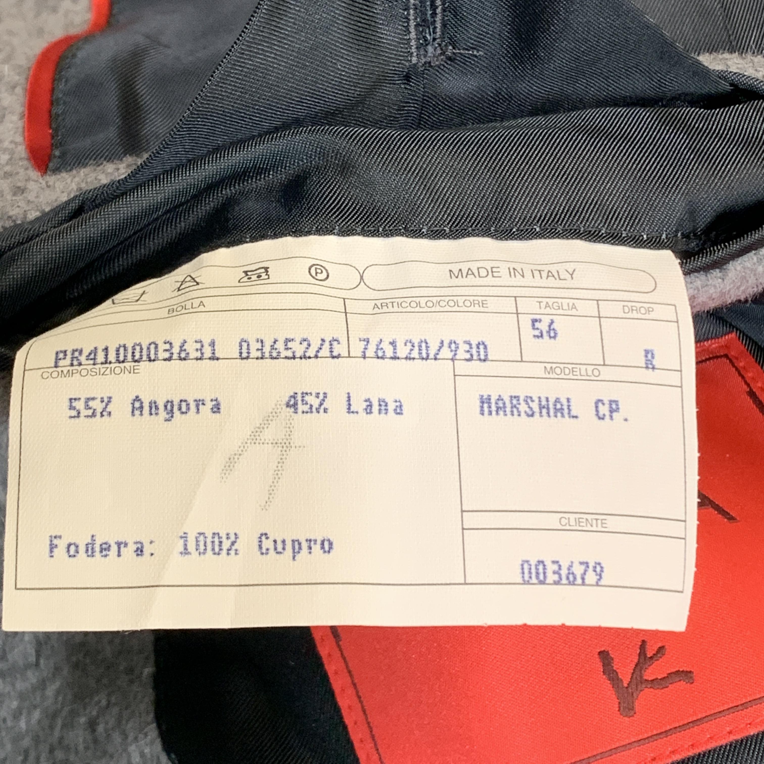 ISAIA Size 46 Gray Angora / Wool Double Breasted Long Peacoat In Excellent Condition In San Francisco, CA