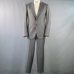 Isaia Taglia 46 Regolare Grigio Ardesia Abito in lana con risvolto a tacca