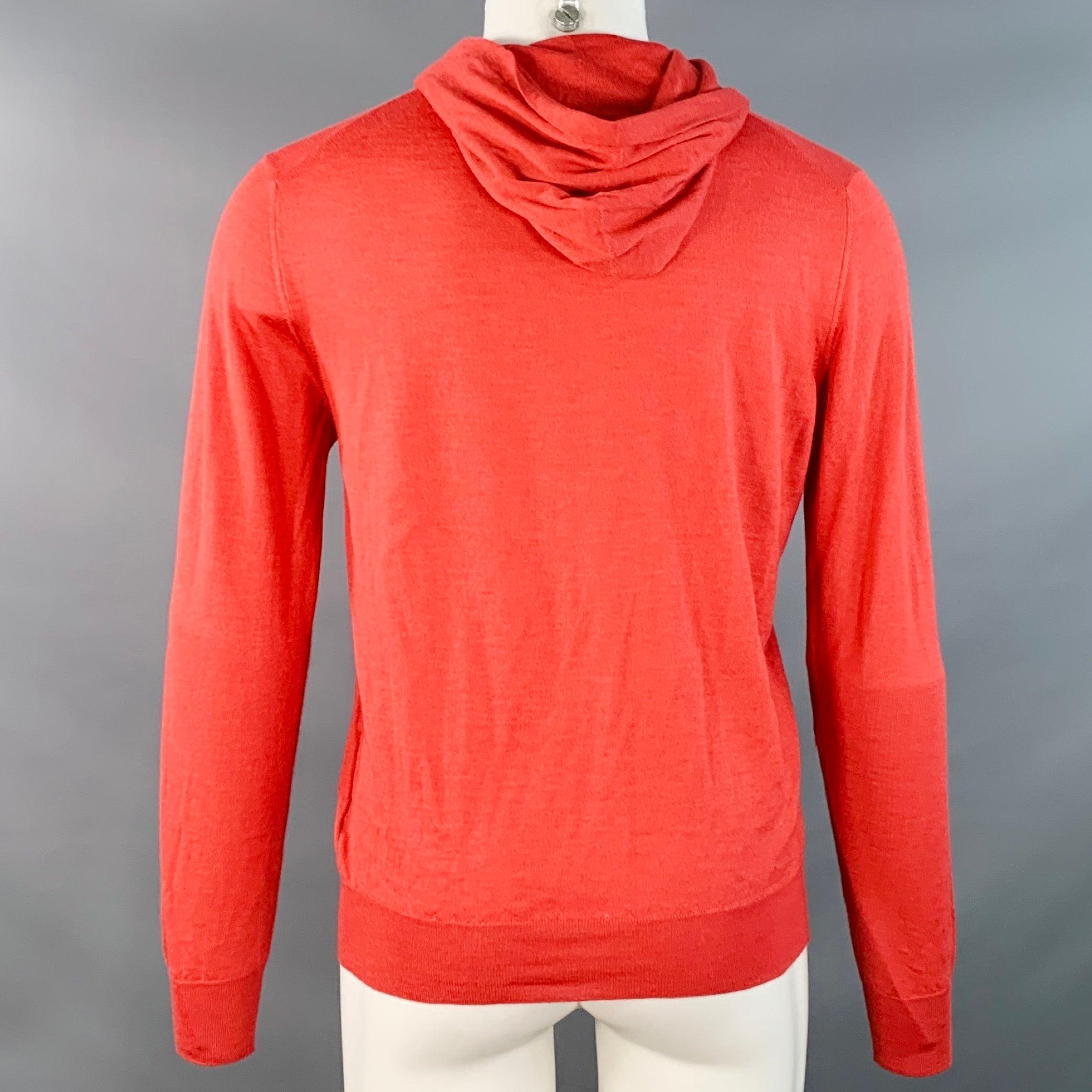 M. Isaias Taglia M Rosso mattone Cashmere Seta Pullover con cappuccio In condizioni buone in vendita a San Francisco, CA