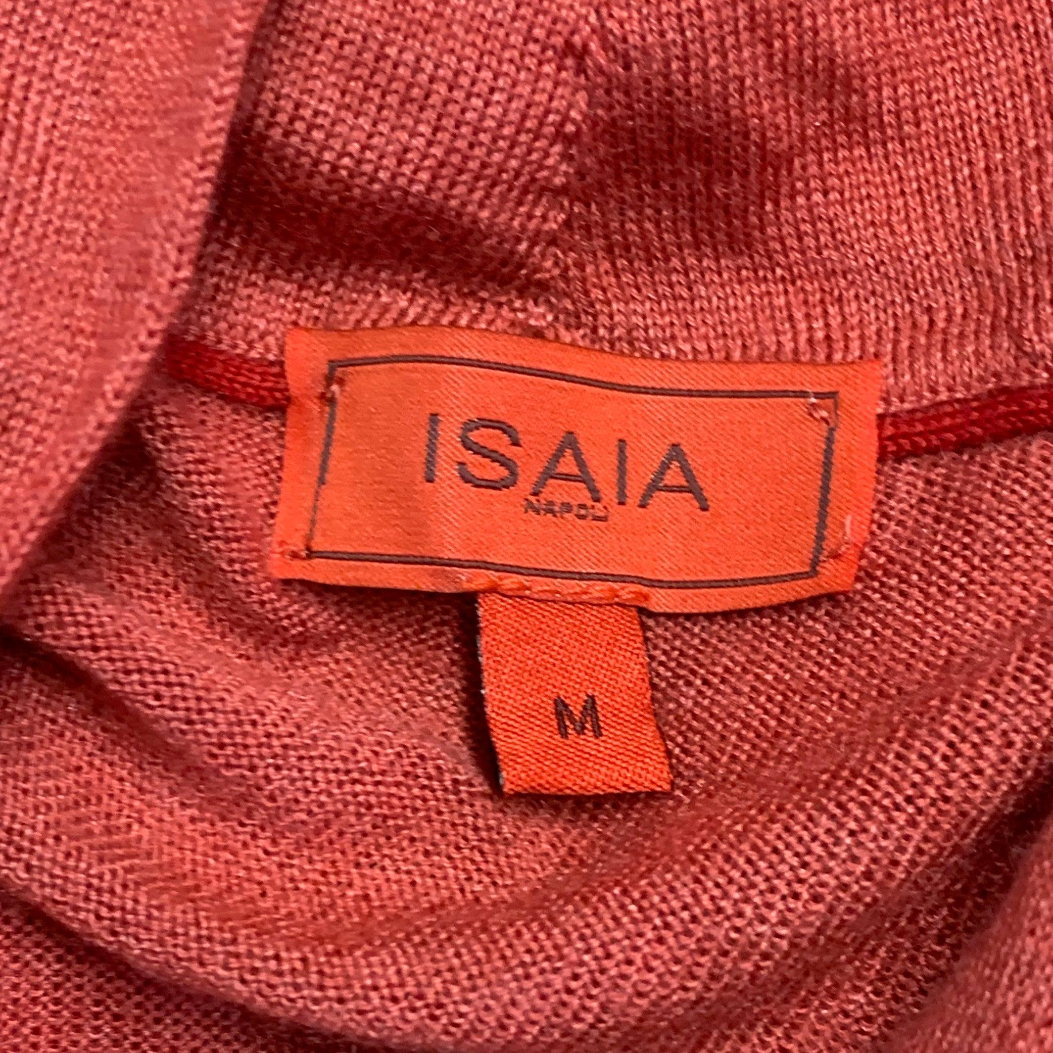 Uomo M. Isaias Taglia M Rosso mattone Cashmere Seta Pullover con cappuccio in vendita