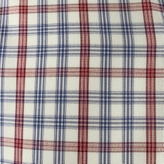 ISAIA Size M Burgundy White Blue Plaid Cotton Spread Collar Long Sleeve Shirt