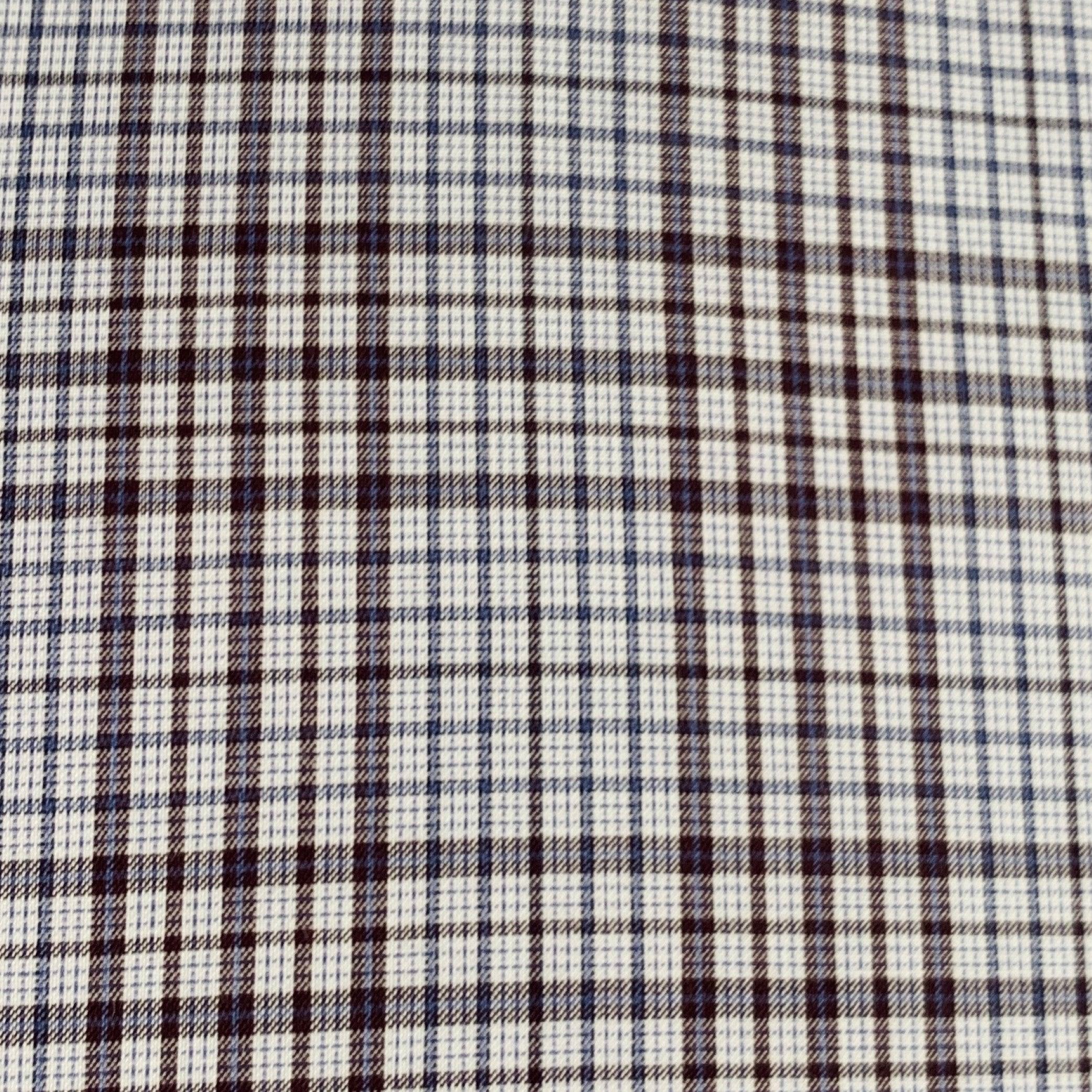 ISAIA long sleeve shirt in a white cotton woven fabric featuring a grey and purple plaid pattern, spread collar, and button closure. Made in Italy.Excellent Pre-Owned Condition. 

Marked:   15.5/39  

Measurements: 
 
Shoulder: 16.5 inches Chest: 40