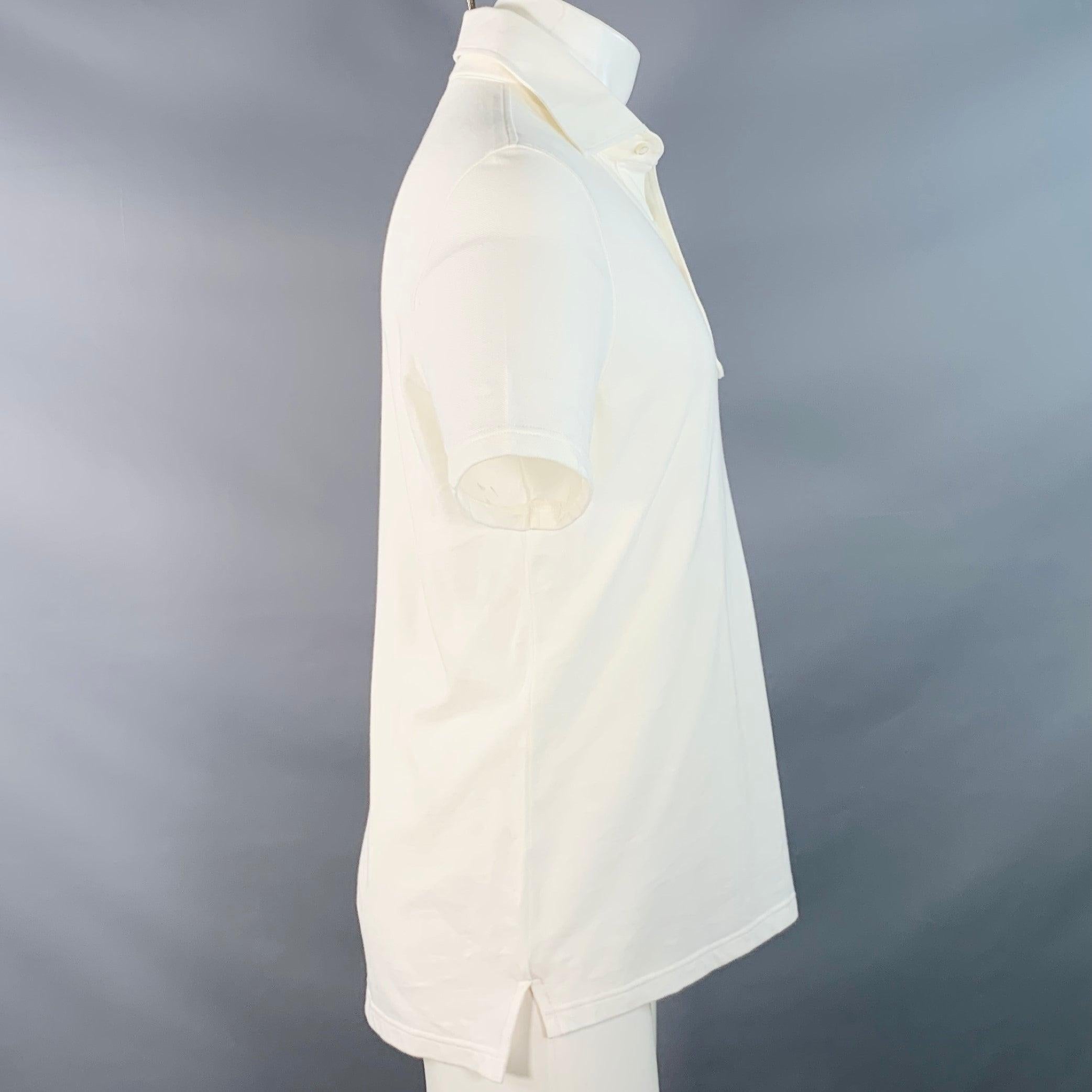 Polo de manga corta de algodón blanco roto ISAIA Talla M Blanco en venta