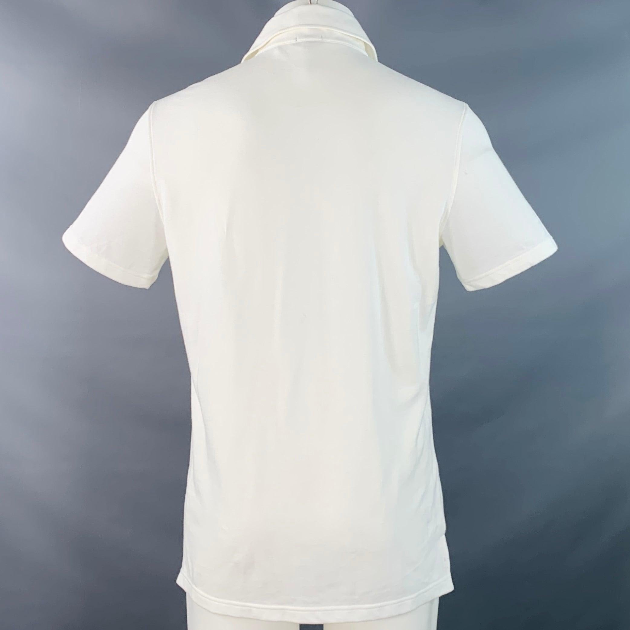 Polo de manga corta de algodón blanco roto ISAIA Talla M en Bueno estado para la venta en San Francisco, CA