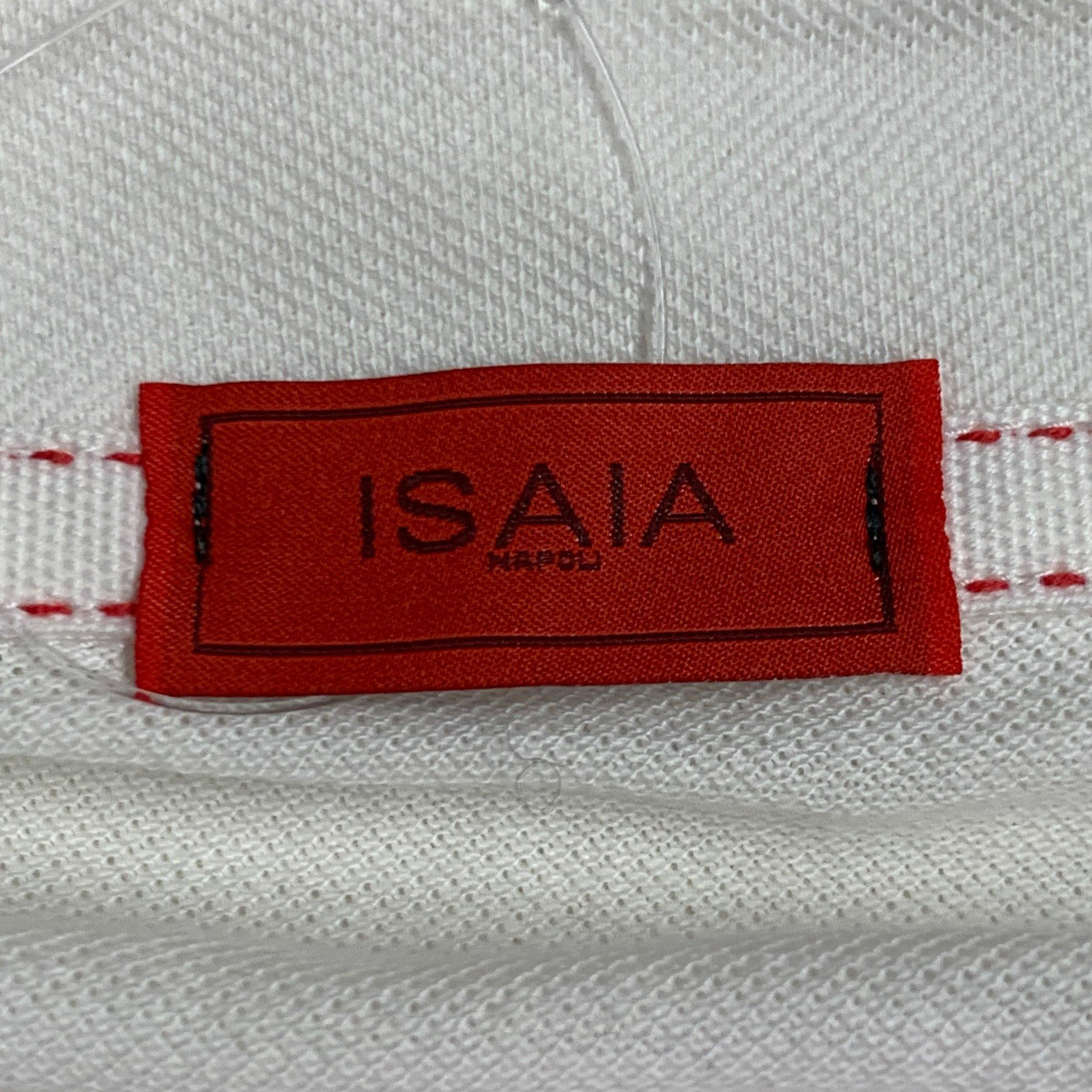 Polo de manga corta de algodón blanco roto ISAIA Talla M en venta 2