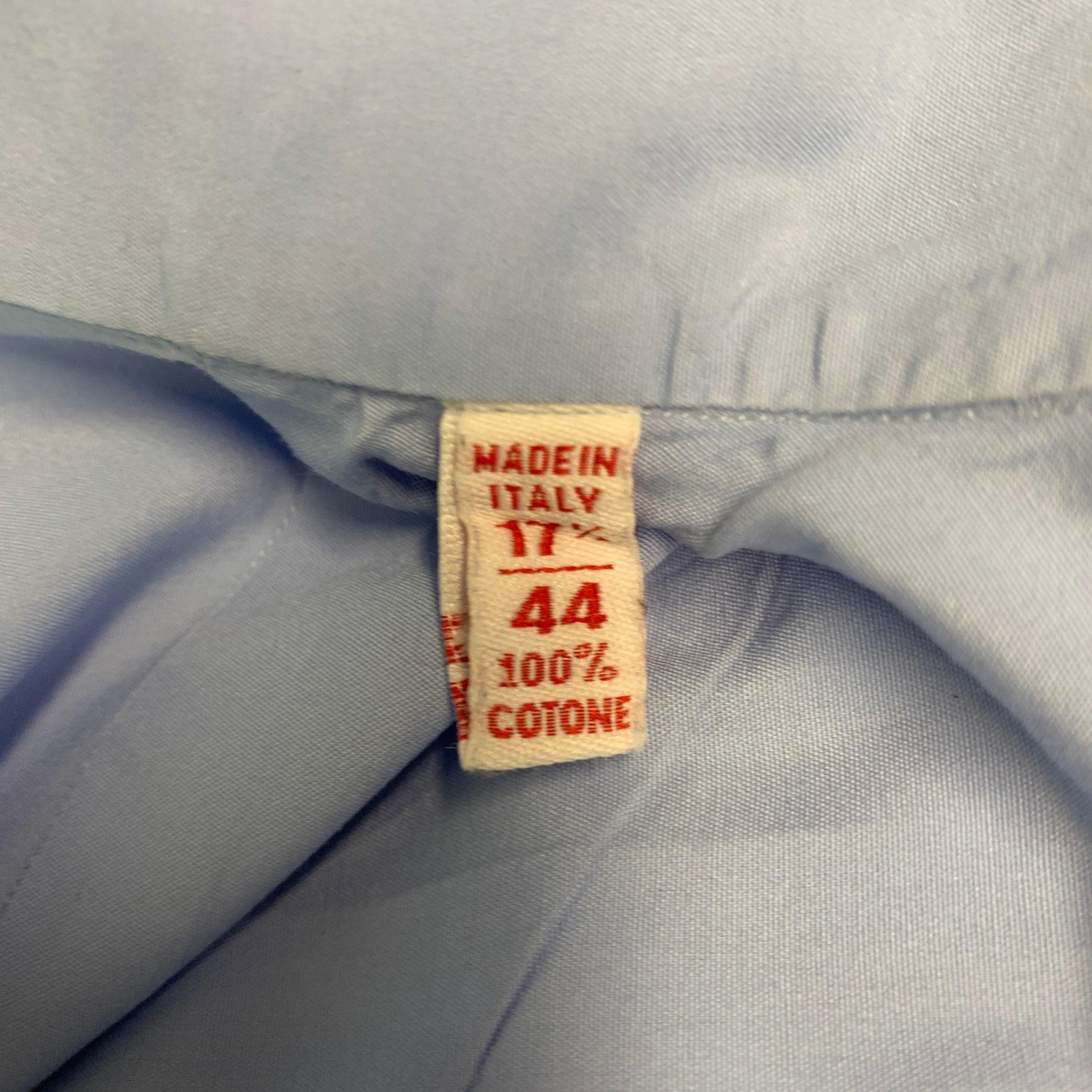 ISAIA Size XL Blue Cotton Button Up Long Sleeve Shirt For Sale 3