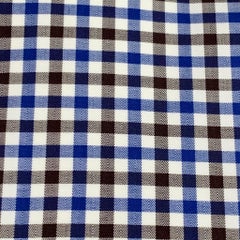 ISAIA Talla XL Blanco Azul Marrón A cuadros Algodón Camisa de manga larga con botones