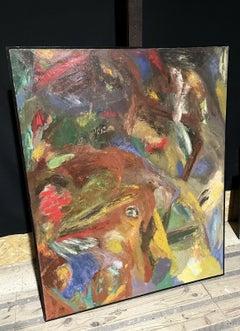 Un'enorme pittura ad olio astratta britannica - Colori incredibili